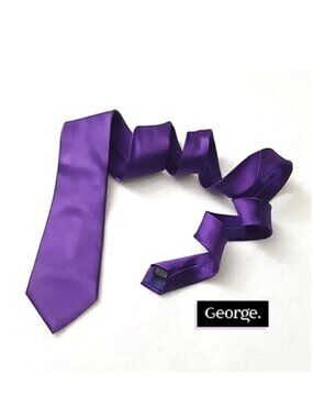 GEORGE 100% Silk Purple Men's lustrous Neck Tie